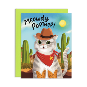 Meowed Partner Cat Greeting Card