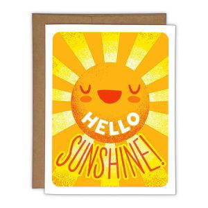 Hello Sunshine Risograph Greeting Card